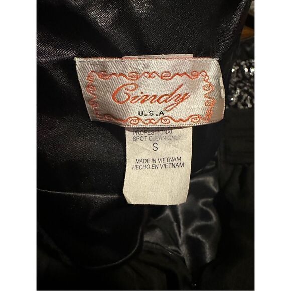 Cindy USA Womens Black and Silver Sequin Strapless Skater Formal Dress Size S - Picture 6 of 10